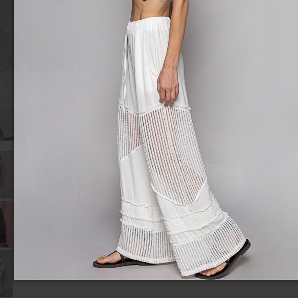 🎁 POL “ Vero Beach “POL Comfy Flowy Rayon Wide Leg Pants Travel Pants 59A - Picture 5 of 6